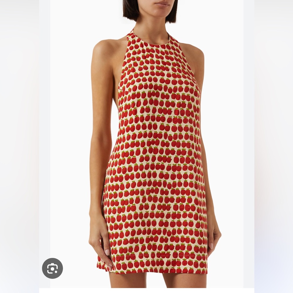 Reformation Red Avielle Tomato-print Dress